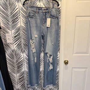 Artemis Light Blue Distressed Flare Jeans